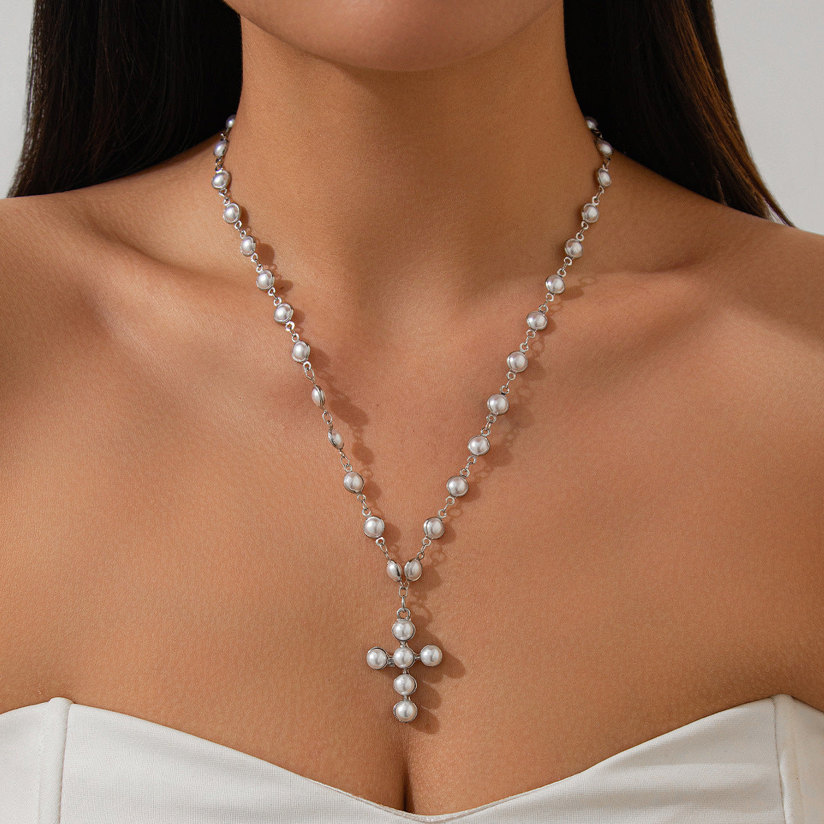 Pearl Cross Necklace