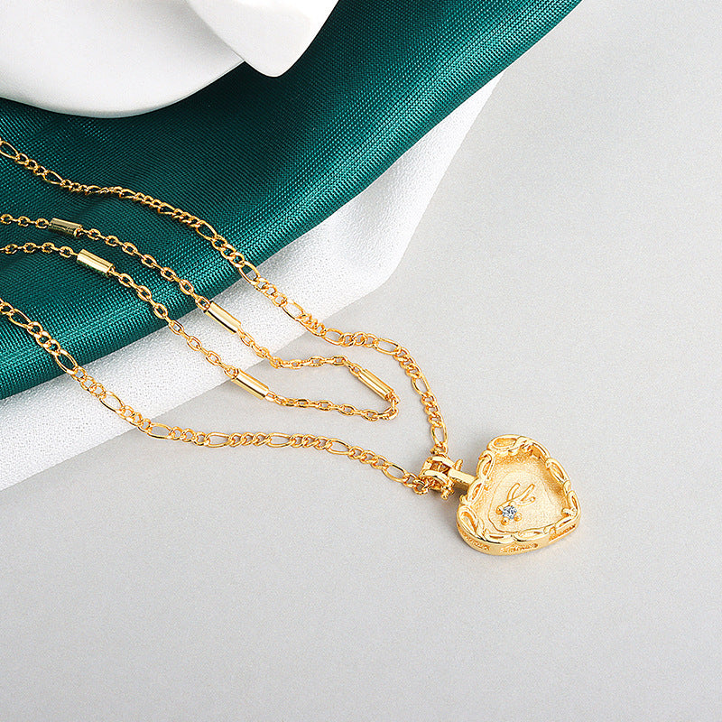 Double French Heart Necklace