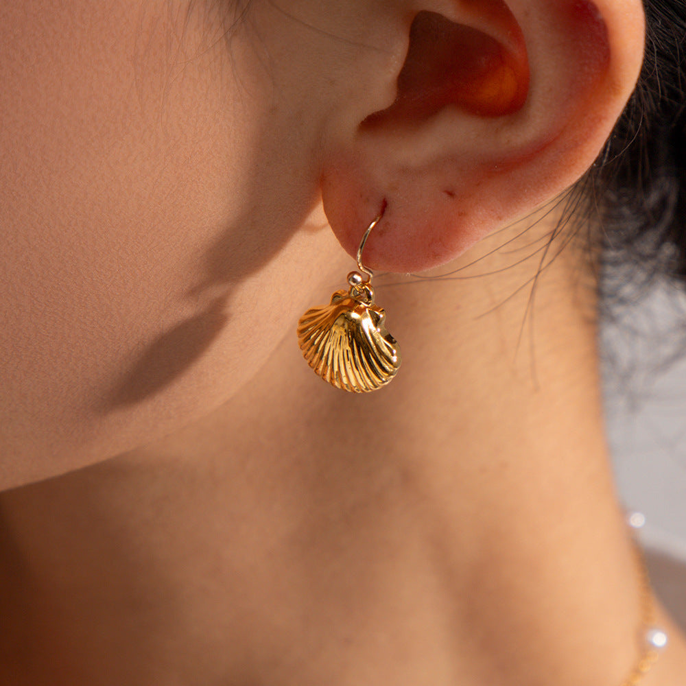 Gold Seashell Earrings