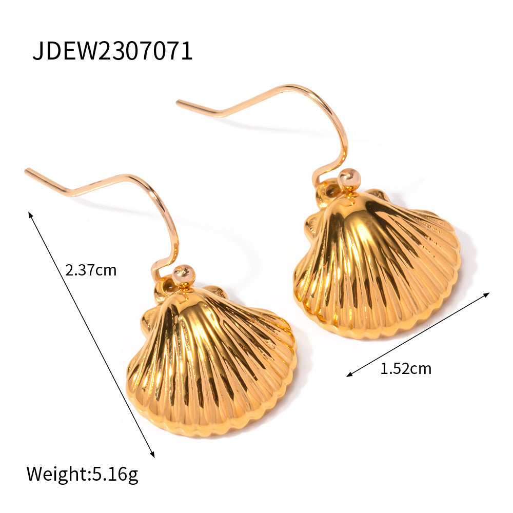 Gold Seashell Earrings