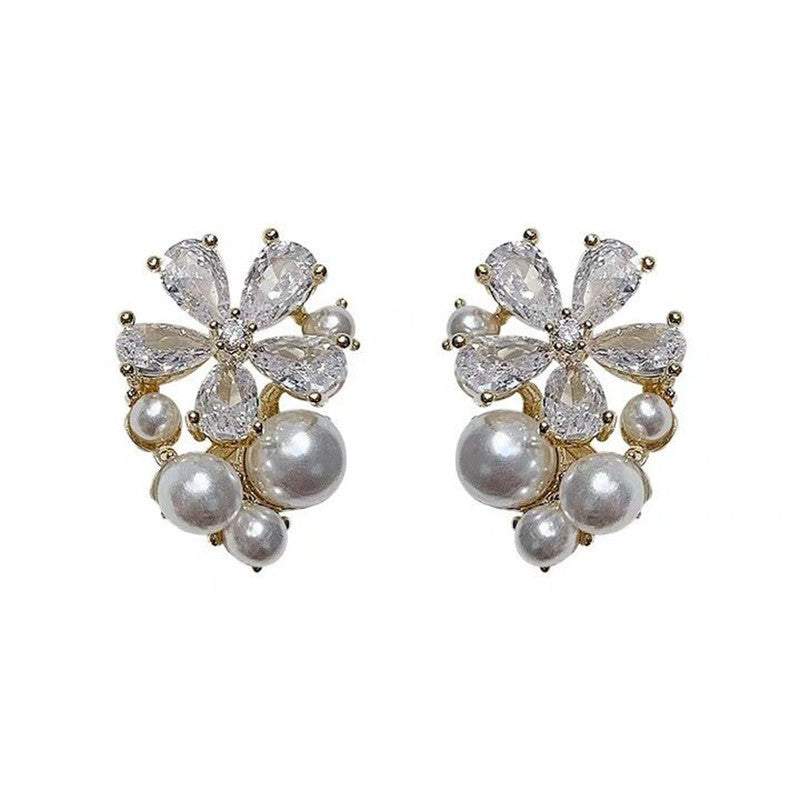 Pearl Zircon Earrings