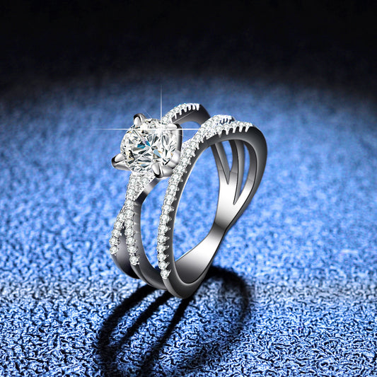 Sterling Silver Moissanite Ring