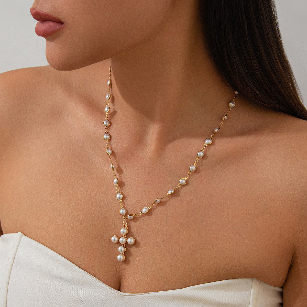 Pearl Cross Necklace