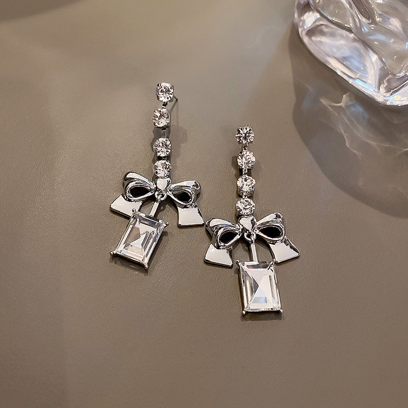 Diamond Bow Earrings