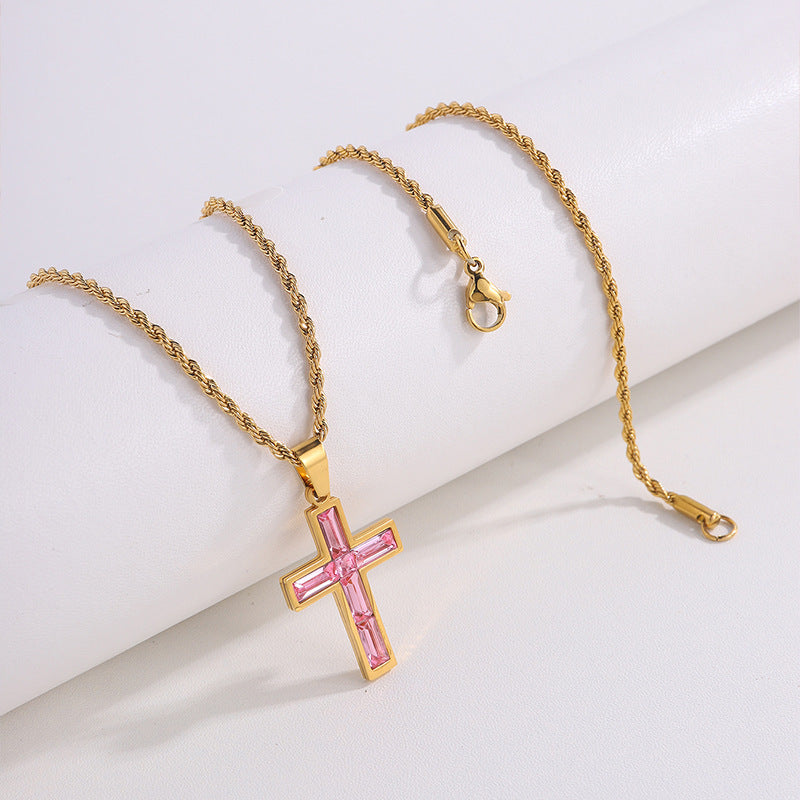 Jewel embedded cross pendant