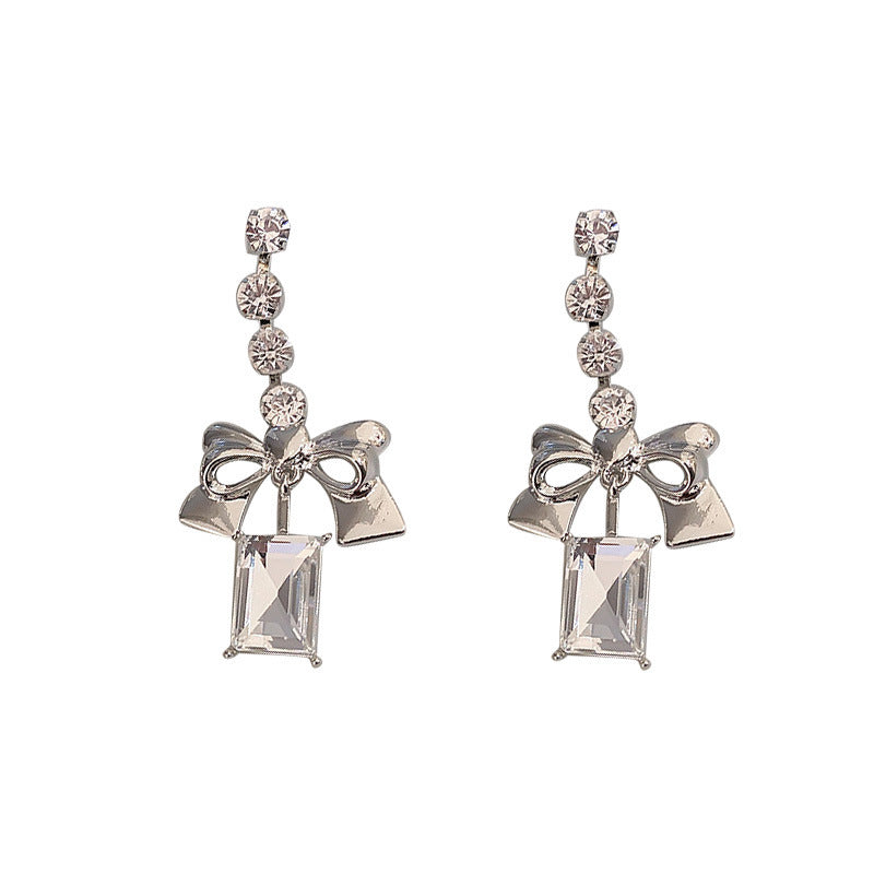 Diamond Bow Earrings