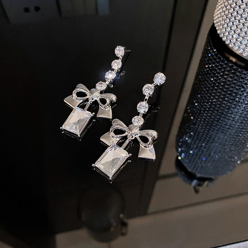 Diamond Bow Earrings