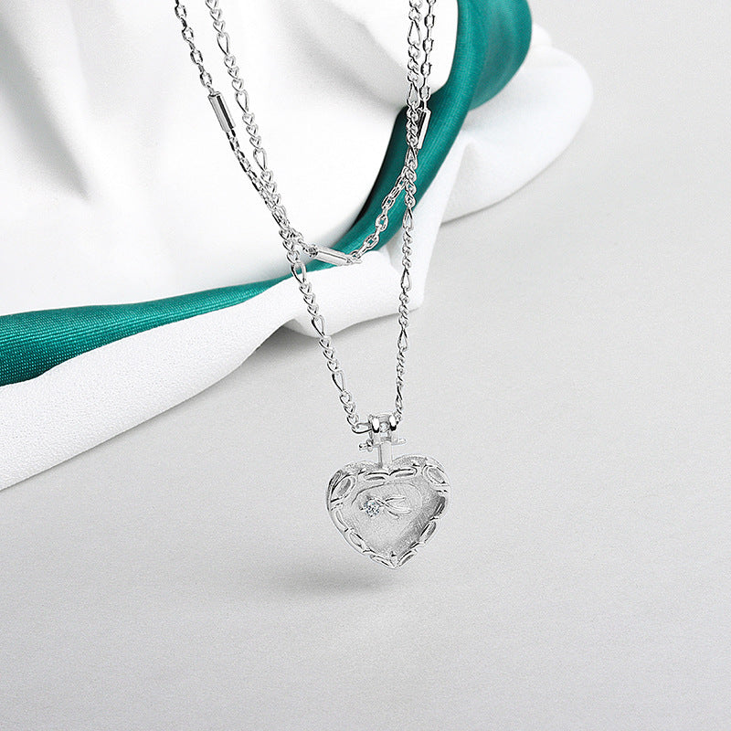 Double French Heart Necklace