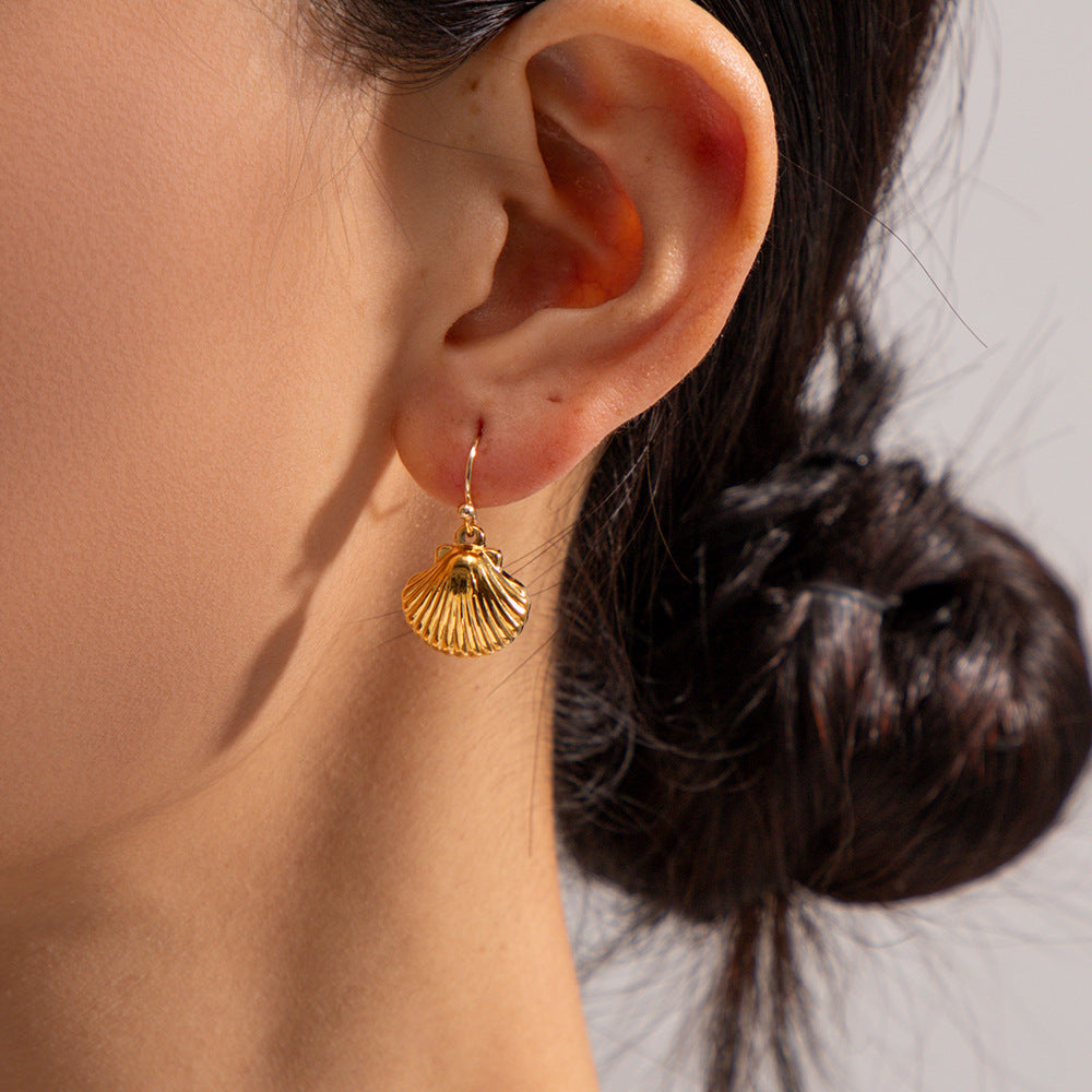 Gold Seashell Earrings