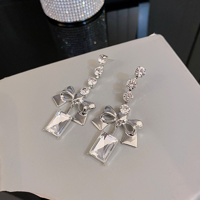 Diamond Bow Earrings