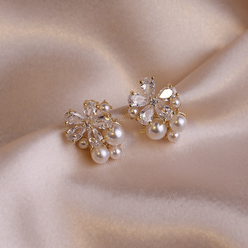 Pearl Zircon Earrings