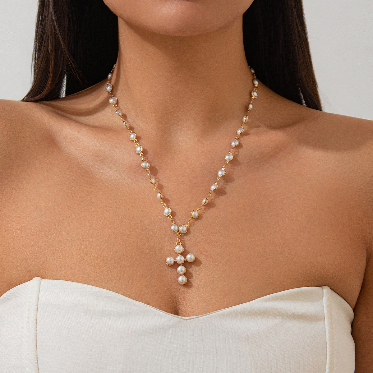 Pearl Cross Necklace